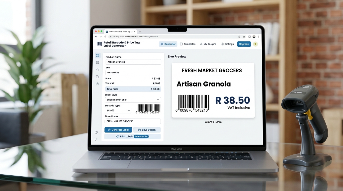 Free Retail Barcode & Price Tag Label Generator