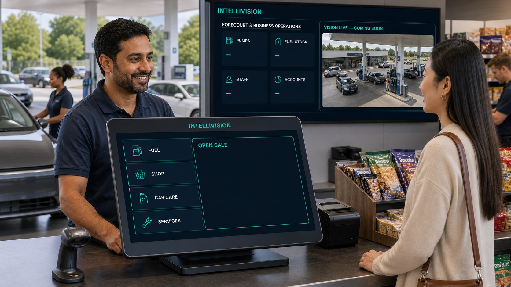 Global-English forecourt POS and fuel business operations concept