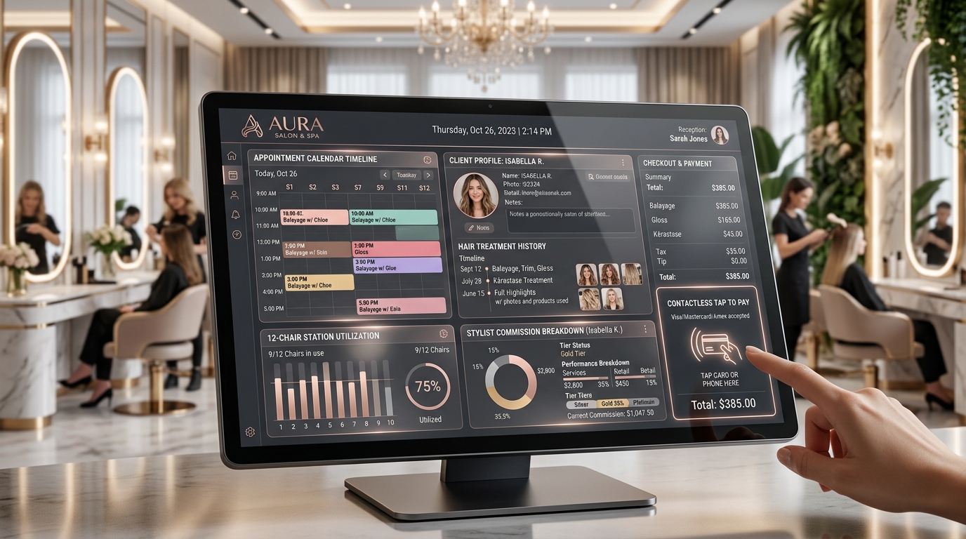 Salon bookings and customer operations workspace