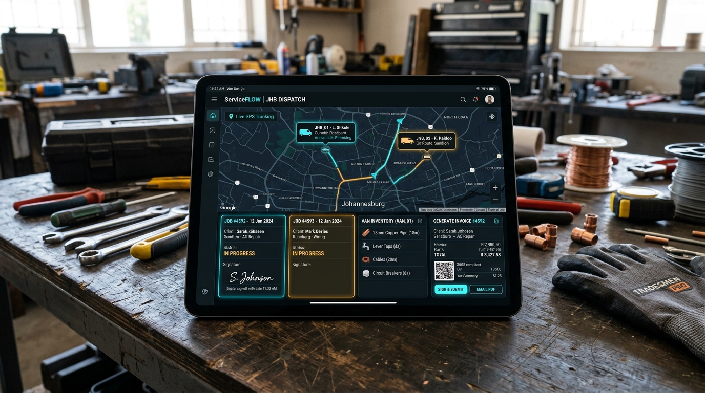 Mobile trades and field service workspace